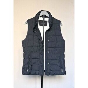 Banana Republic Quilted Fleece Lined Vest Women’s M Black Zip
